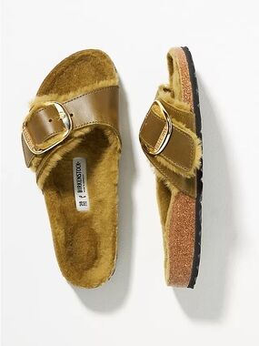 NWT BIRKENSTOCK MADRID BIG BUCKLE SHEARLING SANDALS